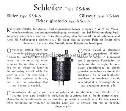 Schleifer - Tikker giratorio KSch 89; Telefunken (ID = 2697518) mod-pre26