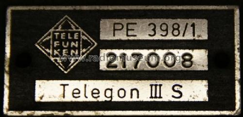 Sichtpeilanlage Telegon III S PE 398/1; Telefunken (ID = 2342865) Commercial Re