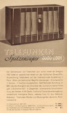 Spitzen-Super 8000GWK ; Telefunken (ID = 1752773) Radio
