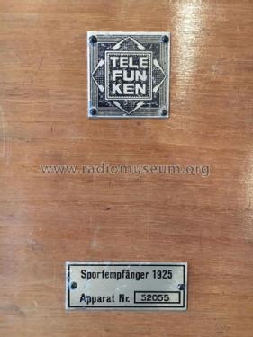 Sportempfänger 1925; Telefunken (ID = 2316047) Radio