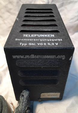 Stromversorgungsgerät Str. VG II 6,3V; Telefunken (ID = 2518740) Power-S