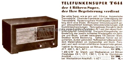 Super 644GW ; Telefunken (ID = 2650424) Radio