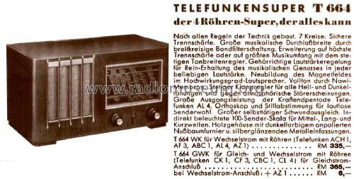 Super 664WK ; Telefunken (ID = 2650551) Radio