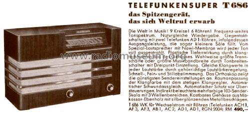Super 686WK ; Telefunken (ID = 2650344) Radio