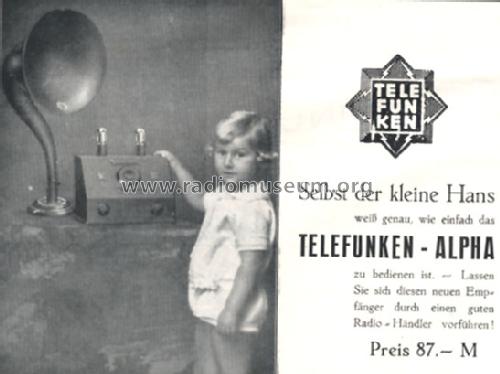 Telefunkon Alpha; Telefunken (ID = 847554) Radio