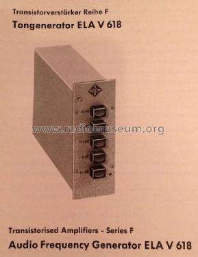 Transistorverstärker Reihe F Tongenerator ELA V 618; Telefunken (ID = 1613434) Equipment