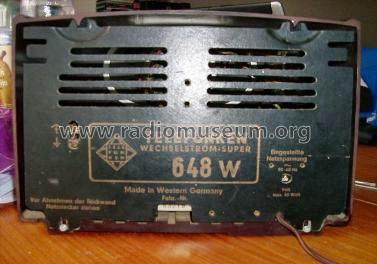 Wechselstrom-Super 648W; Telefunken (ID = 377606) Radio