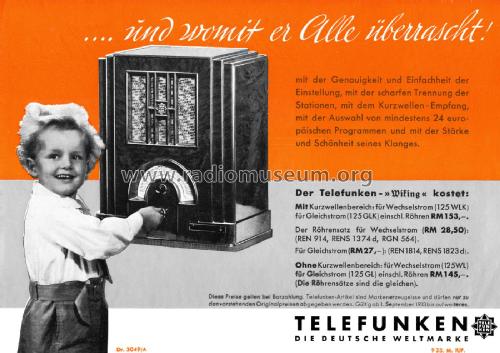 Wiking 125WLK ; Telefunken (ID = 2398843) Radio