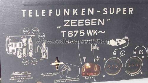 Zeesen 875WK T875WK; Telefunken (ID = 1003429) Radio
