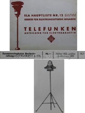 Zusammenlegbares Dreibeinrollengestell Ela SZ 002/1 ; Telefunken (ID = 1208232) Diversos