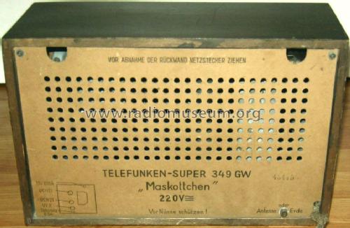 Maskottchen 349GW; Telefunken; Wien (ID = 1699303) Radio