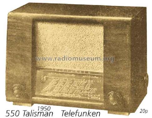 Talisman 550W; Telefunken; Wien (ID = 711658) Radio