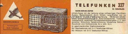 Weltklasse 1937 337U; Telefunken; Wien (ID = 706991) Radio