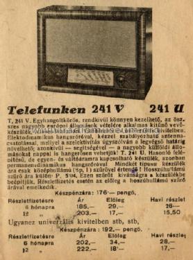 241U; Telefunken; Budapest (ID = 2223064) Radio