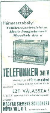 341V; Telefunken; Budapest (ID = 2184316) Radio