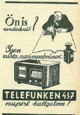 437; Telefunken; Budapest (ID = 1861533) Radio
