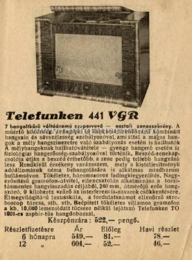 441VGR; Telefunken; Budapest (ID = 2223092) Radio