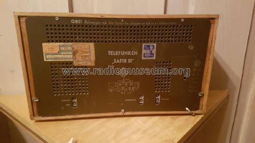 Safir 3 ; Telefunken El.-Gen. (ID = 2620869) Radio