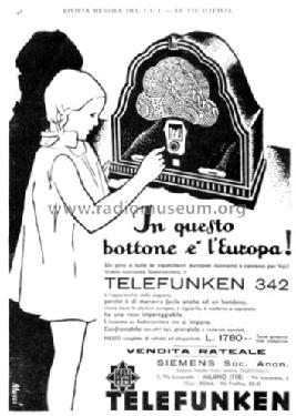 342WL; Telefunken Italia, (ID = 209370) Radio