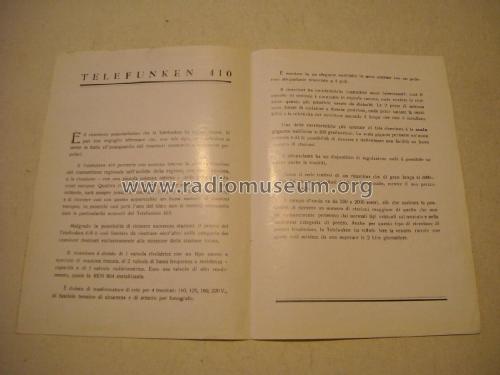 410; Telefunken Italia, (ID = 2967926) Radio