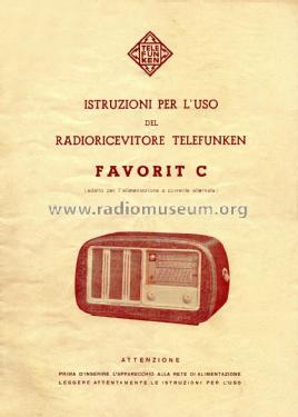 Favorit C; Telefunken Italia, (ID = 1934979) Radio