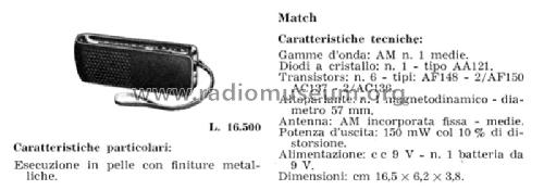 Match ; Telefunken Italia, (ID = 1426251) Radio
