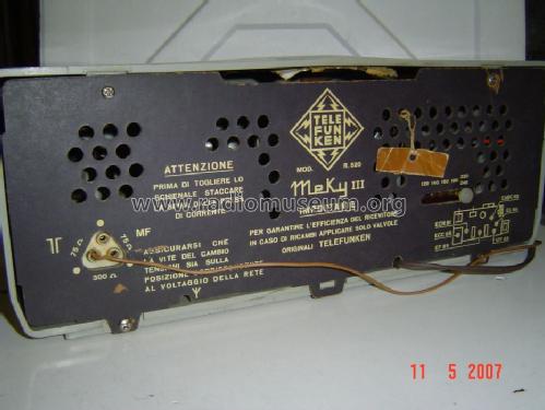 Meky III R520; Telefunken Italia, (ID = 318062) Radio