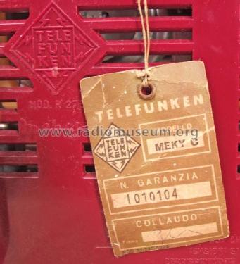 Meky R275; Telefunken Italia, (ID = 564750) Radio