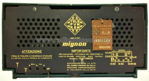 Mignon R276; Telefunken Italia, (ID = 2398470) Radio