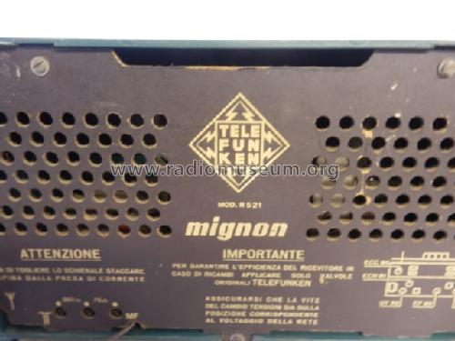Mignon R521; Telefunken Italia, (ID = 1245241) Radio