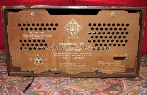 Mignonette 36 R546; Telefunken Italia, (ID = 717923) Radio