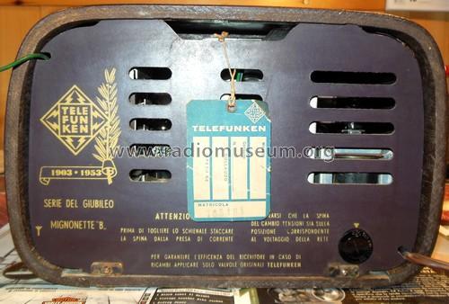 Mignonette B Serie del Giubileo; Telefunken Italia, (ID = 1916224) Radio