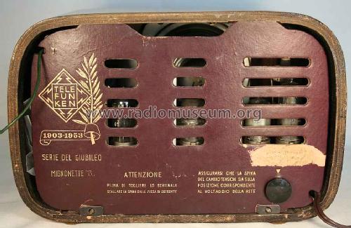 Mignonette B Serie del Giubileo; Telefunken Italia, (ID = 472929) Radio