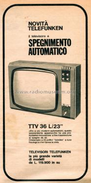 TTV36/L; Telefunken Italia, (ID = 2612966) Télévision