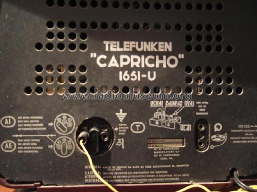 Capricho 1651-U; Telefunken (ID = 437027) Radio