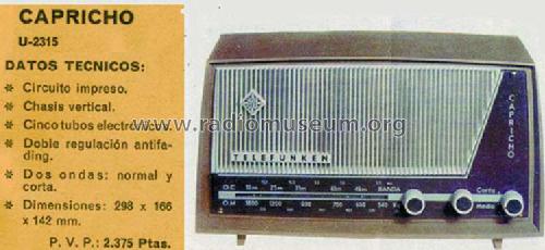 Capricho U-2315; Telefunken (ID = 229158) Radio