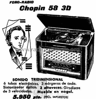 Chopin 58-D FA-1786-3D ; Telefunken (ID = 955296) Radio