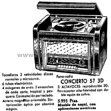 Concierto-57 3D AF-1696 FA-1696-3D; Telefunken (ID = 962870) Radio