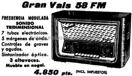 Gran Vals 58 FM A1757FM; Telefunken (ID = 948471) Radio