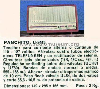 Panchito U2415; Telefunken (ID = 229283) Radio