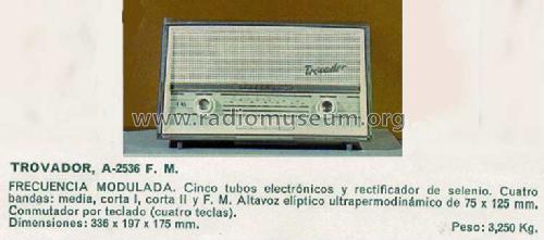 Trovador A-2536 FM; Telefunken (ID = 272244) Radio