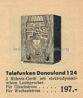 Donauland 124GL/o ; Telefunken; Wien (ID = 2357529) Radio