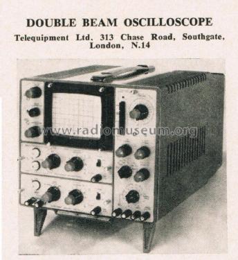 Dual Trace Oscilloscope D-53 ; Telequipment Ltd.; (ID = 2645423) Equipment