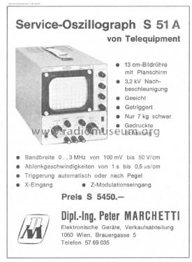 Serviscope - Oscilloscope - Service-Oszillograph S51A; Telequipment Ltd.; (ID = 1952914) Equipment