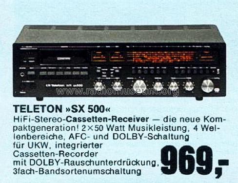 HiFi-Receiver mit Tape-Deck SX-500; Teleton Gruppe (ID = 1763009) Radio
