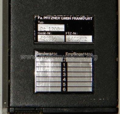 Handsprechfunkgerät Pt 1200; Teletron-Pfitzner, (ID = 2480888) Commercial TRX