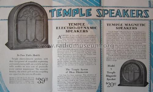 Electro-Dynamic Table Speaker Model 0; Temple Corporation (ID = 1802307) Speaker-P