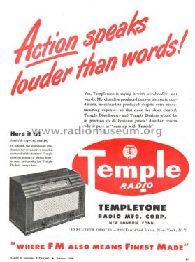 Temple E-514 ; Templetone Radio Mfg (ID = 1063178) Radio