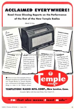 Temple E-514 ; Templetone Radio Mfg (ID = 1075463) Radio