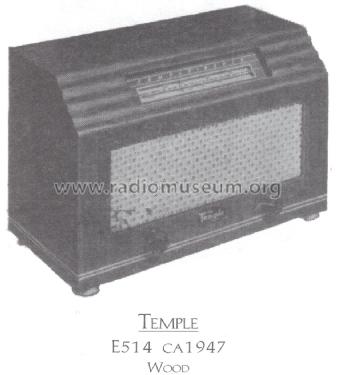 Temple E-514 ; Templetone Radio Mfg (ID = 1502783) Radio